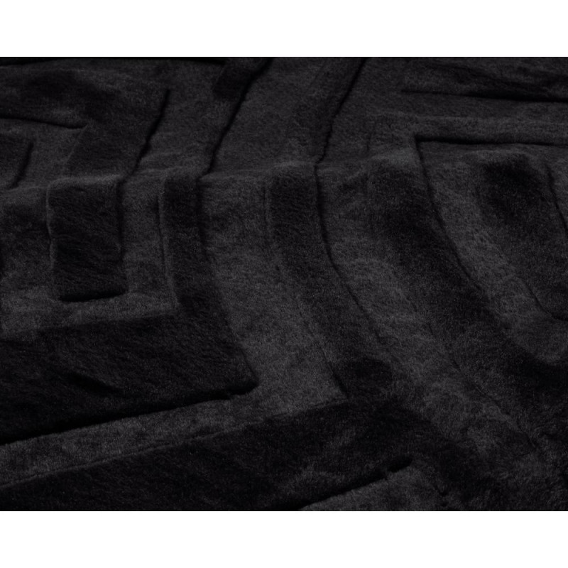  Fløjlsblødt og lækkert Fleece Blanket Zeta Sort fra MyTrendyHome.dk