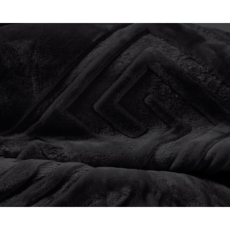  Fløjlsblødt og lækkert Fleece Blanket Zeta Sort fra MyTrendyHome.dk