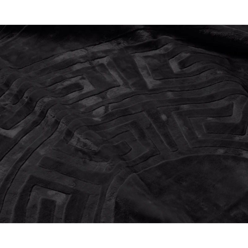  Fløjlsblødt og lækkert Fleece Blanket Zeta Sort fra MyTrendyHome.dk