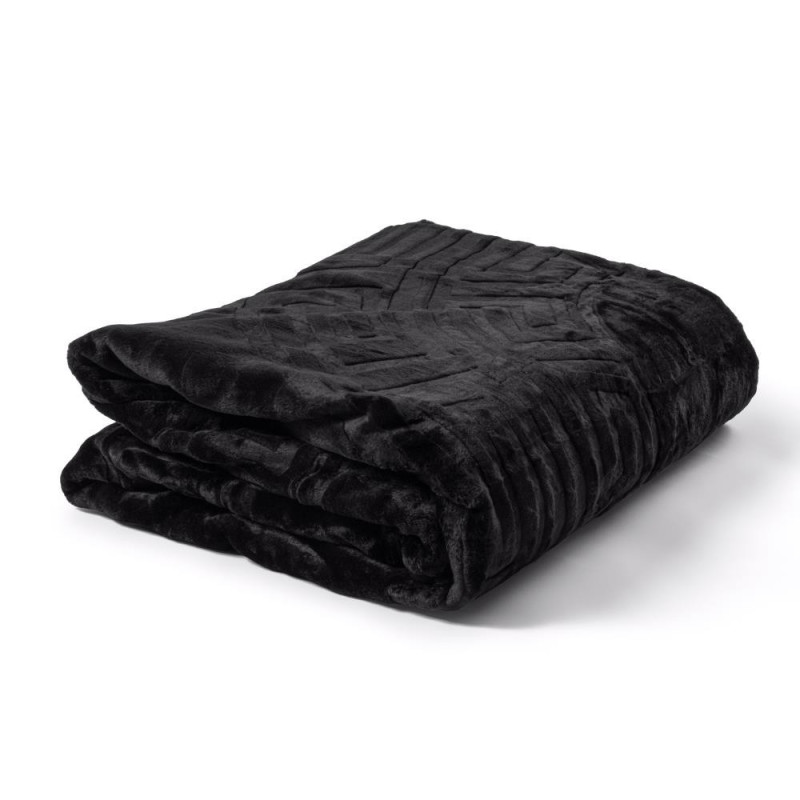  Fløjlsblødt og lækkert Fleece Blanket Zeta Sort fra MyTrendyHome.dk
