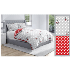 Sengesæt Moomi, grey/red 140x200 cm i 100% bomuld fra MyTrendyHome.dk