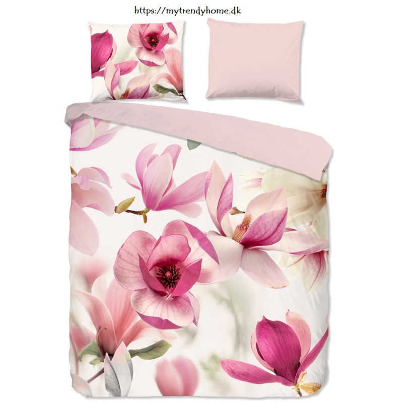 Sengesæt Magnolia Hvid i 100% bomuld med blomster fra MyTrendyHome.dk