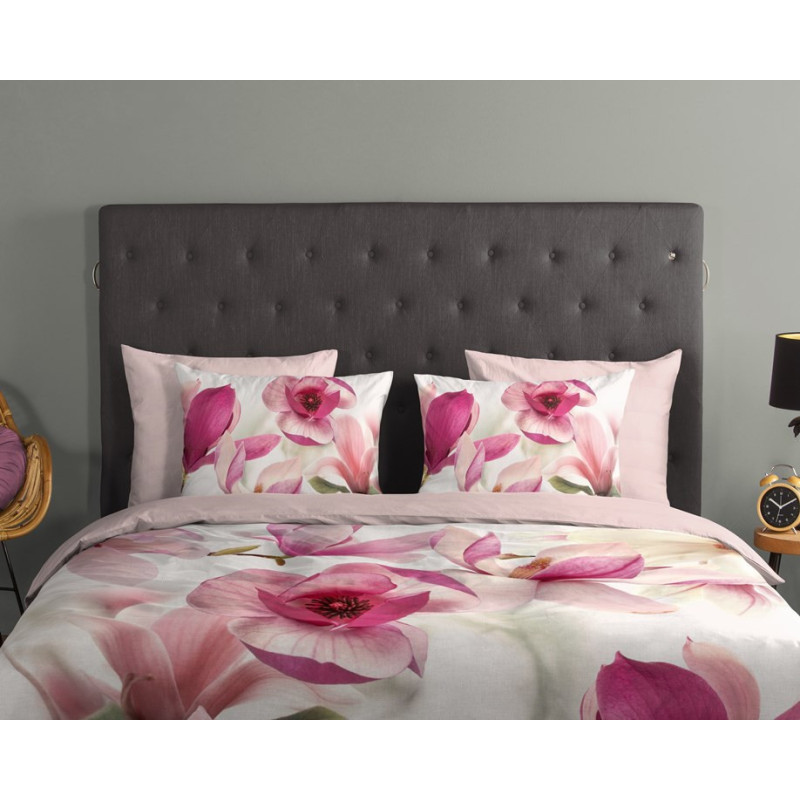 Sengesæt Magnolia Hvid i 100% bomuld med blomster fra MyTrendyHome.dk