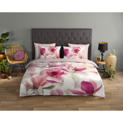Sengesæt Magnolia Hvid i 100% bomuld med blomster fra MyTrendyHome.dk
