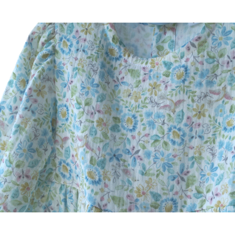 Sommerkjole i muslin / gauze , blå 100% bomuld fra Tom&Lisa