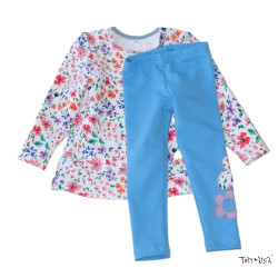 Leggins, 100% bomuld, Normal Livhøjde, Mønster: Blomstre, fra Tom&Lisa