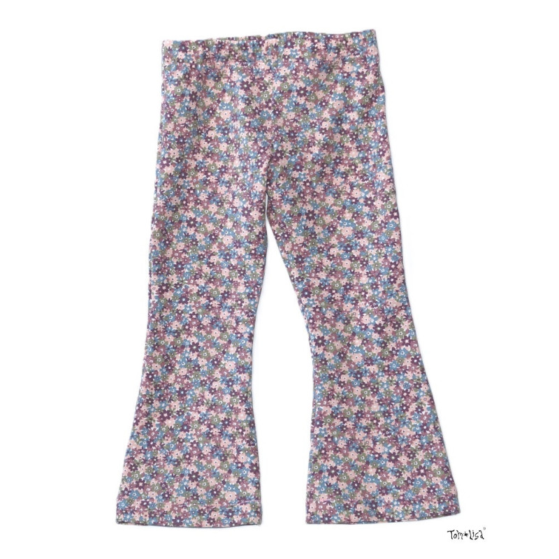 Bootcut bukser, 100% bomuld, Mønster: Blomstre, fra Tom&Lisa
