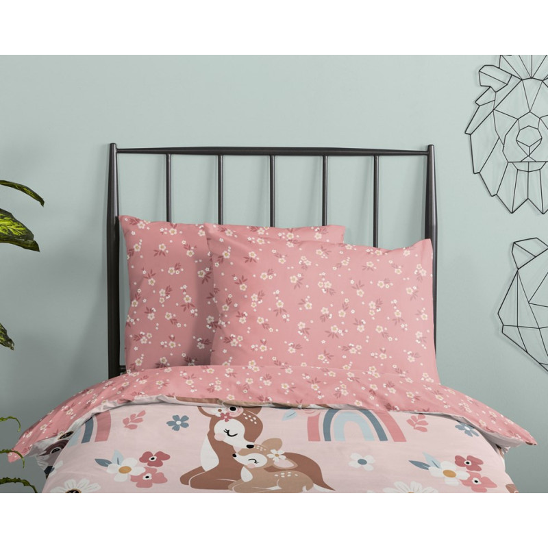 Børnesengetøj Bibi i bomuld med  sjove dyr fra MyTrendyHome.dk