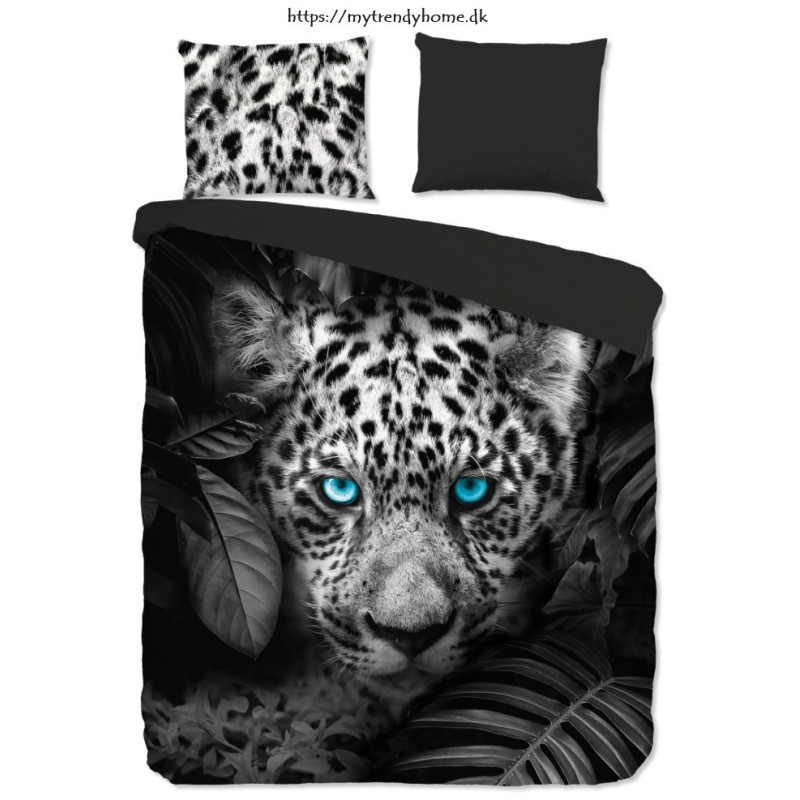 Sengesæt Blue eyes, med Panter i 100% Micropercal fra MyTrendyHome.dk