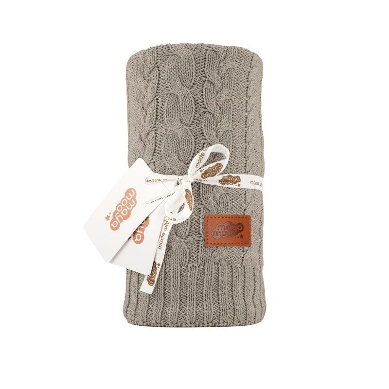 Strikket tæppeblanket til børn i bomuld bamboo fra MytrendyHome.dk