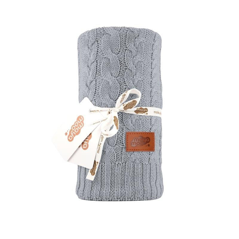 Strikket tæppeblanket til børn i bomuld bamboo fra MytrendyHome.dk