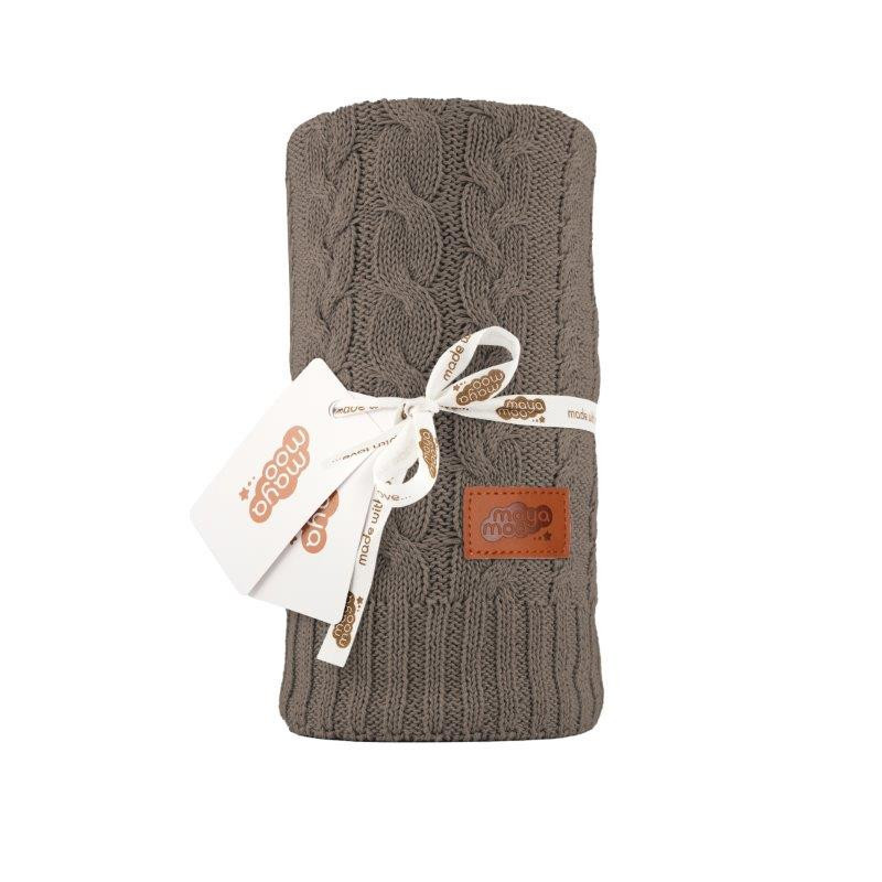 Strikket tæppeblanket til børn i bomuld bamboo fra MytrendyHome.dk