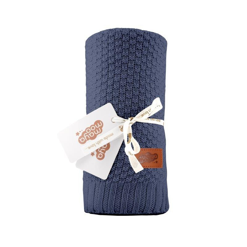 Strikket tæppeblanket til børn i bomuld bamboo fra MytrendyHome