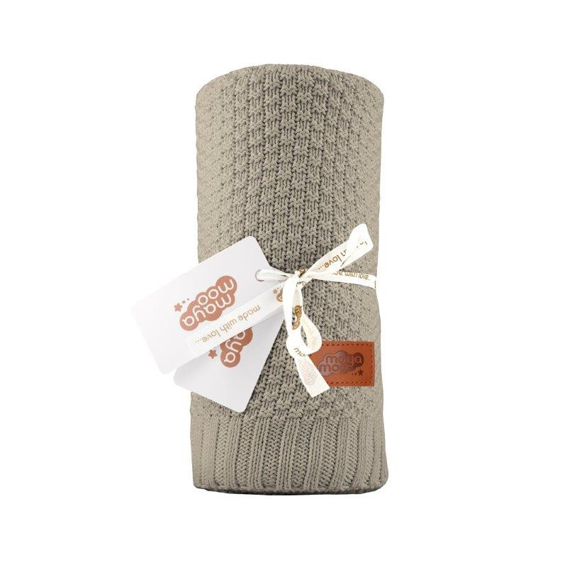 Strikket tæppeblanket til børn i bomuld bamboo fra MytrendyHome