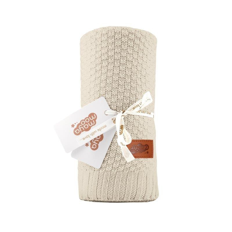 Strikket tæppeblanket til børn i bomuld bamboo fra MytrendyHome