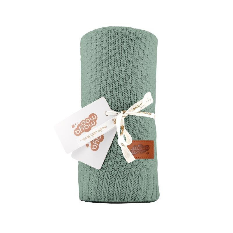 Strikket tæppeblanket til børn i bomuld bamboo fra MytrendyHome
