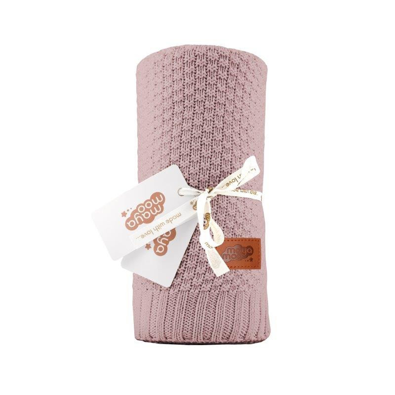 Strikket tæppeblanket til børn i bomuld bamboo fra MytrendyHome