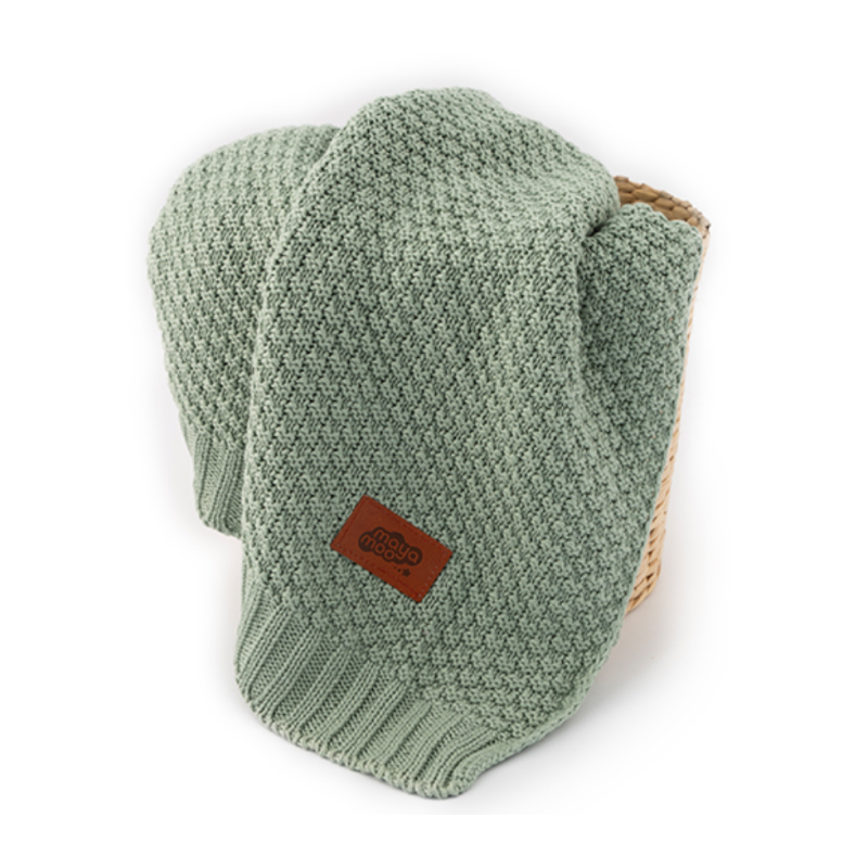 Strikket tæppe/blanket til børn i bomuld/ bamboo fra MytrendyHome.dk