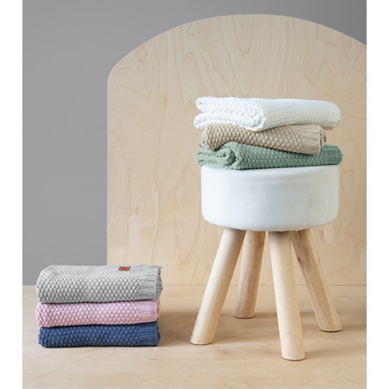 Strikket tæppeblanket til børn i bomuld bamboo fra MytrendyHome