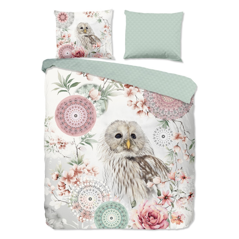 Flonel sengesæt Omaira med mandala og ugle fra MyTrendyHome.dk
