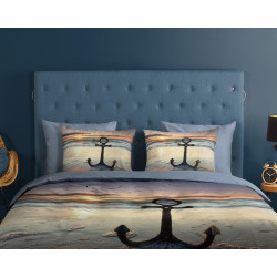 Sengesæt Mar i 100% bomuld med anker på kysten fra MyTrendyHome.dk