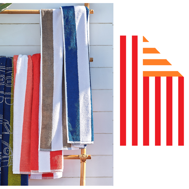 Portugisisk velour strandhåndklæder, 100% bomuld, velour på den ene side og frotté på den anden, 75x150 cm