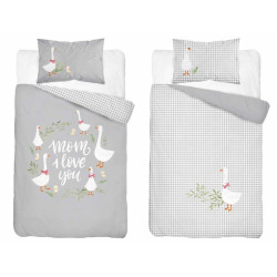 Junior Bambus sengetøj Geese, 90x120 og 100x135 cm fra MyTrendyHome.dk