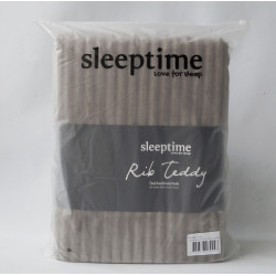 Sengetøj Rib Teddy Taupe med fløjs struktur af imiteret pels