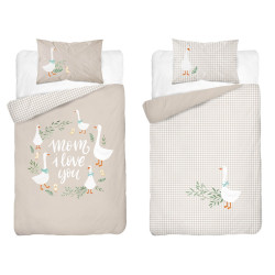 Junior Bambus sengetøj Geese, 90x120 og 100x135 cm fra MyTrendyHome.dk