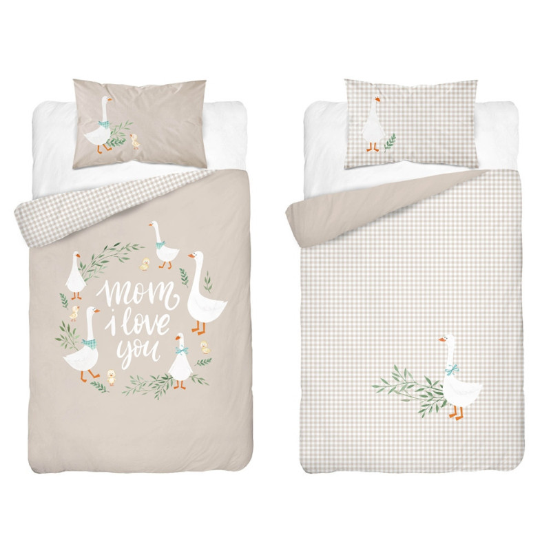 Junior Bambus sengetøj Geese, 90x120 og 100x135 cm fra MyTrendyHome.dk