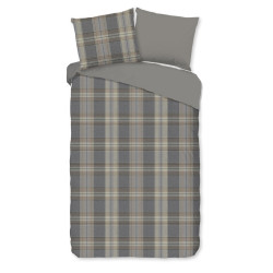Sengesæt Jacoba for voksne og børne med et elegant tartanmønster, enkelt, dobbeltdyne, king size, 100% bomuld