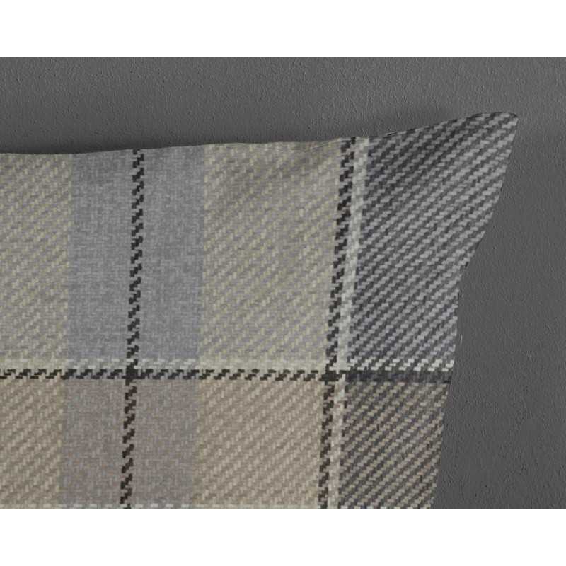 Sengesæt Jacoba for voksne og børne med et elegant tartanmønster, enkelt, dobbeltdyne, king size, 100% bomuld