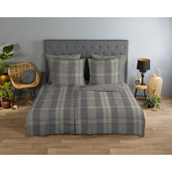 Sengesæt Jacoba for voksne og børne med et elegant tartanmønster, enkelt, dobbeltdyne, king size, 100% bomuld