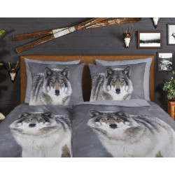Flonel sengesæt Wolfie med wolfs i 100% bomuld fra MyTrendyHome.dk