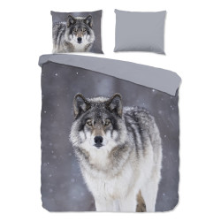 Flonel sengesæt Wolfie med wolfs i 100% bomuld fra MyTrendyHome.dk