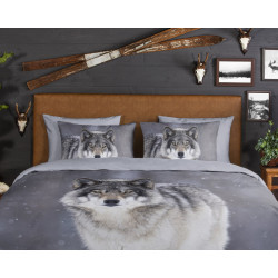 Flonel sengesæt Wolfie med wolfs i 100% bomuld fra MyTrendyHome.dk