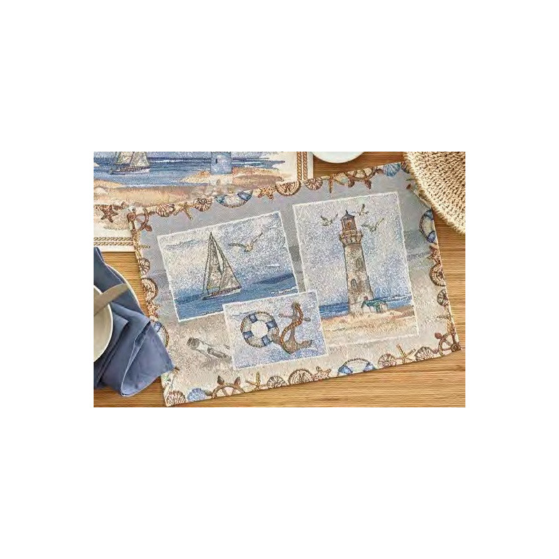 Gobelin Dækkeservietter Postcards med marine tema fra MyTrendyHome.dk