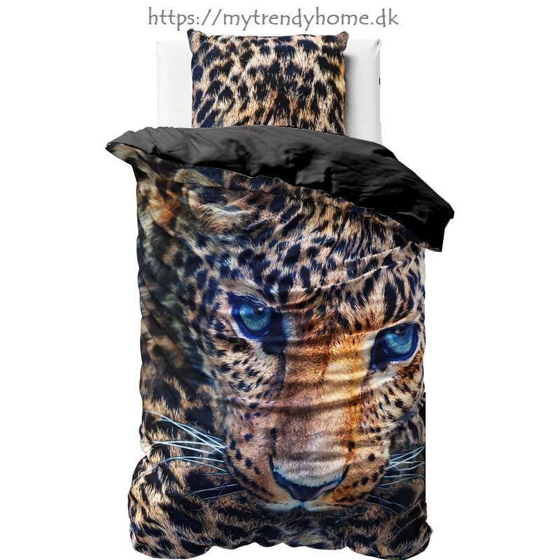 Sengesæt Cheetah, Taupe i 100% bomuld med leopard på fra MyTrendyHome