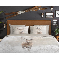 Flonel sengesæt Snowydeer med hjorte 100% bomuld - MyTrendyHome.dk
