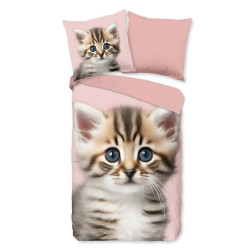 Flonel sengesæt Meow med lille katte fra MyTrendyHome.dk