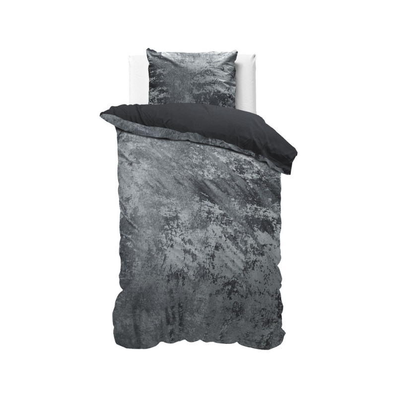 Krøllet fløjl sengesæt Vulkansk antracit i 100% bomuld fra MyTrendyHome.dk
