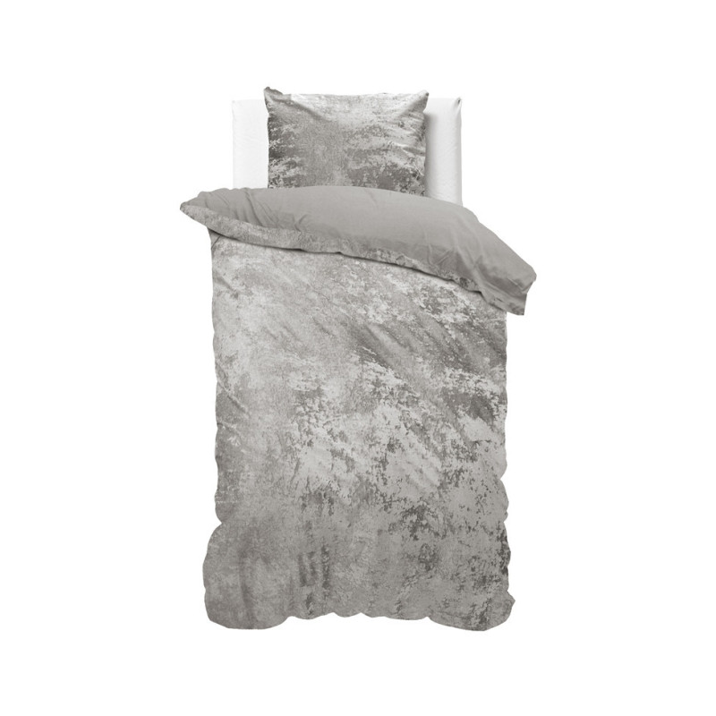 Krøllet fløjl sengesæt Metallisk Sølv, 100% bomuld fra MyTrendyHome.dk