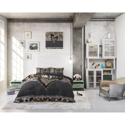Sengesæt Panther Love Heart Brun i 100% bomuld fra MyTrendyHome.dk