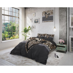 Sengesæt Panther Love Heart Brun i 100% bomuld fra MyTrendyHome.dk
