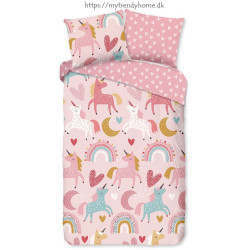 Flonel Sengetøj Unicorn Pink med Enhjørnet fra MyTrendyHome.dk