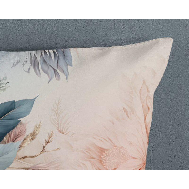 Bomuld Sengesæt Diore blue med multifarver fjer fra MytrendyHome.dk