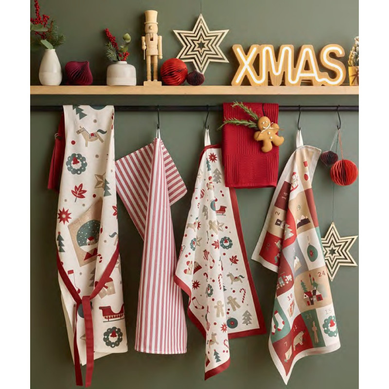 Viskestykker Julekalender Orange med Julepynt fra MyTrendyHome.dk