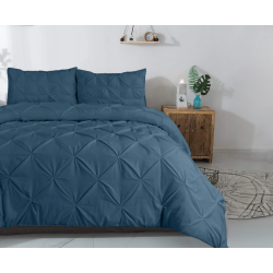 Elegant Sengetøj Salvador Sort med Pintuck i ren bomuld - MyTrendyHome