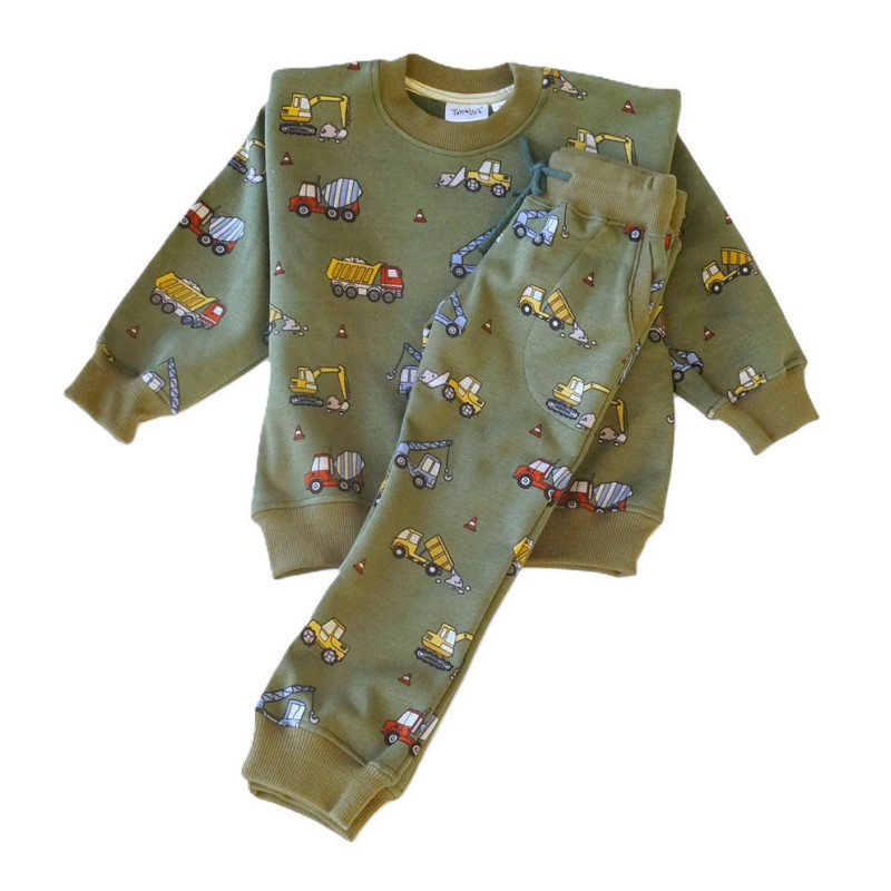 Sweatshirt og bukser i varm, maskintrykt jersey til køligt vejr, fra Tom&Lisa