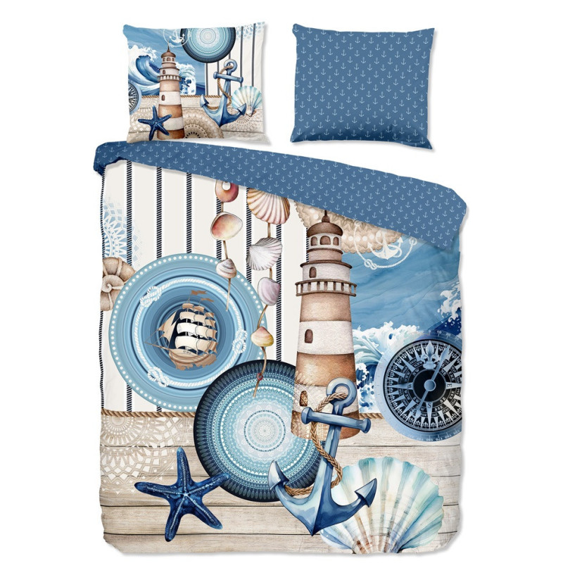 Sengesæt Aldiana med marine motiver i 100% bomuld fra MyTrendyHome.dk